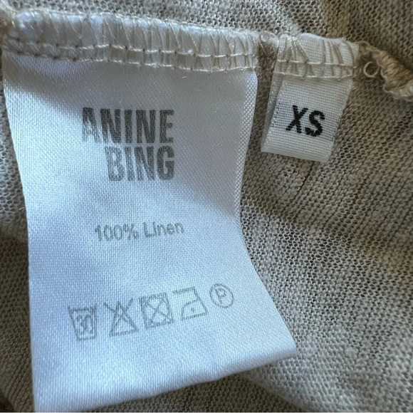 Annie Bing linen open scoop neck short sleeve tee t-shirt top 26221 - Picture 8 of 11